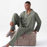 Hyaluronic Acid Modal Men's Pajama Set - Long Sleeve Home & Lounge Wear for All Seasons