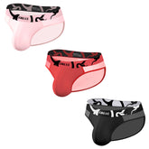 Men's See-Through Mesh Ice Silk Briefs with Support Pouch