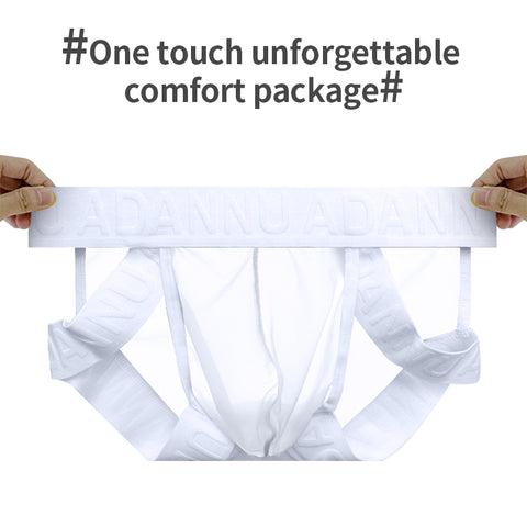 Breathable Mesh Men's Low-Rise Briefs – Transparent Sheer Underwear with Supportive Pouch, Quick-Dry Comfort for Daily Wear