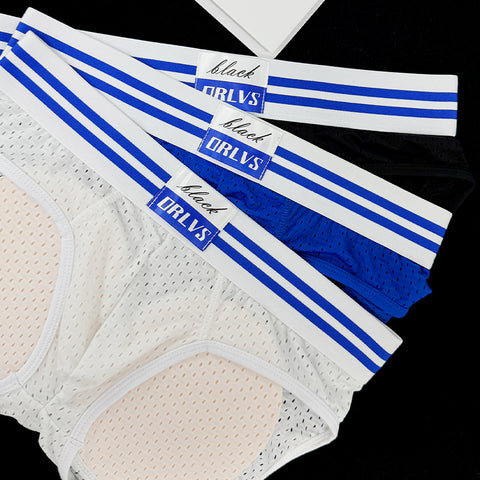 Men's Butt Lifting Mesh Briefs - Removable Push-Up Pads