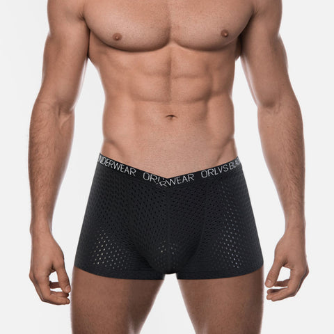 Cool Ice Silk Boxer Briefs for Men – See-Through Mesh, U-Bulge Design, Quick-Dry & Sporty Fit