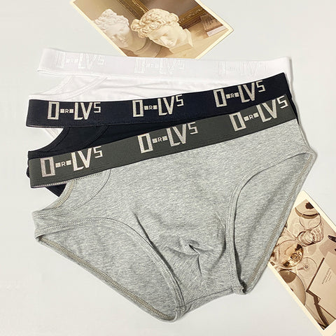 Men's Sexy Side-Cut Cotton Low-Rise Lifting Briefs with Pouch