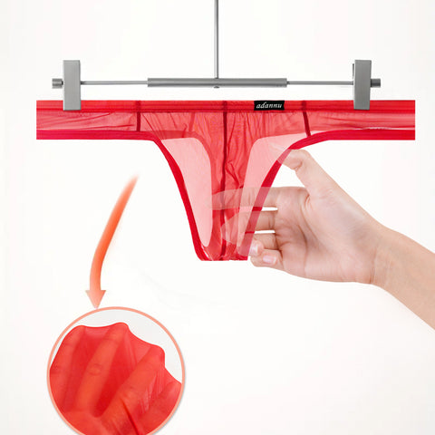 Breathable Sheer Men's Thong Underwear - Low-Rise Comfortable T-Back Panties for Gym, Workout & Active Lifestyle - Soft Stretchable Microfiber Underwear for Men