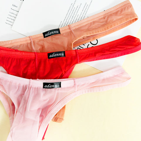 Breathable Sheer Men's Thong Underwear - Low-Rise Comfortable T-Back Panties for Gym, Workout & Active Lifestyle - Soft Stretchable Microfiber Underwear for Men