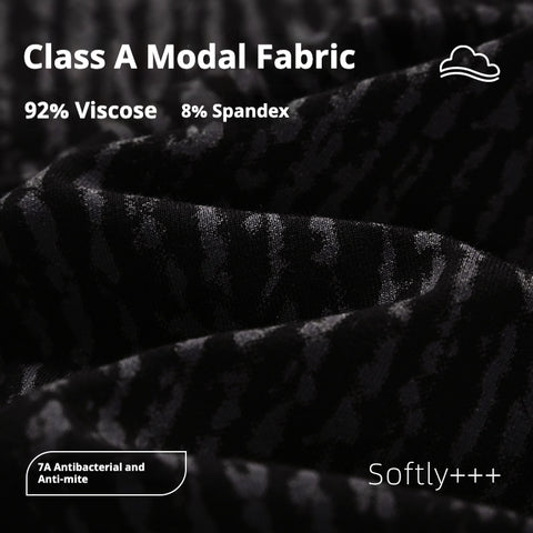 Men’s Modal Pajama Set – Long Sleeve Black Striped Sleepwear & Loungewear