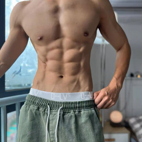 Men's Sexy Side-Cut Cotton Low-Rise Lifting Briefs with Pouch