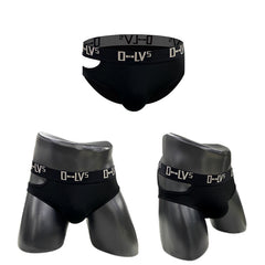 Men's Sexy Side-Cut Cotton Low-Rise Lifting Briefs with Pouch