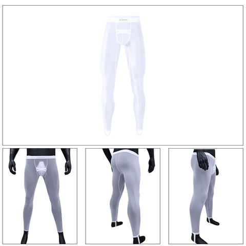 Men's Sheer Mesh 9/8 Length Performance Pants – Ultra-Thin Quick-Dry Stretchable Gym Tights for Running & Activewear Layering