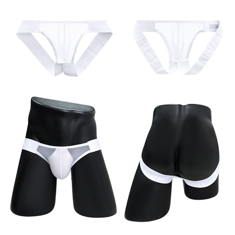 Breathable Sheer See-Through Men's Thong Underwear - Low-Rise Comfortable G-String with Embossed Oriental Pattern, No Need to Remove for Convenience