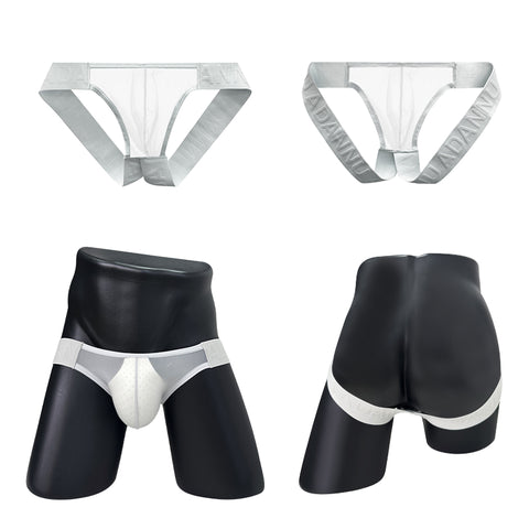 Ultra-Thin Sheer Waistband Men's G-String Thong - No Waist Design, Rearless & Lift Effect, Comfortable T-Back Underwear for Sensual Fit