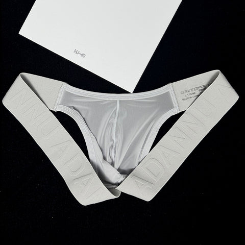 Ultra-Thin Sheer Waistband Men's G-String Thong - No Waist Design, Rearless & Lift Effect, Comfortable T-Back Underwear for Sensual Fit