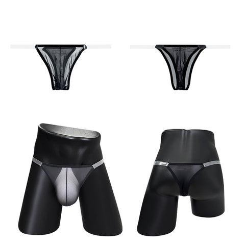 Men's Sheer Micro T-Back Thong Underwear – Low-Rise Gym & Swim Briefs with U-Pouch Design, No Need to Remove for Workouts, Enhances Curves