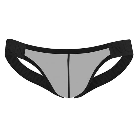 Breathable Sheer See-Through Men's Thong Underwear - Low-Rise Comfortable G-String with Embossed Oriental Pattern, No Need to Remove for Convenience