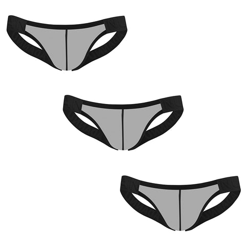 Breathable Sheer See-Through Men's Thong Underwear - Low-Rise Comfortable G-String with Embossed Oriental Pattern, No Need to Remove for Convenience