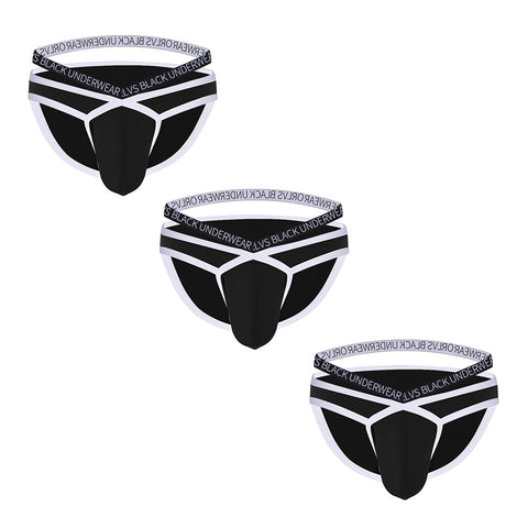 Men's Double Waistband V-Front Modal Underwear with Support Pouch