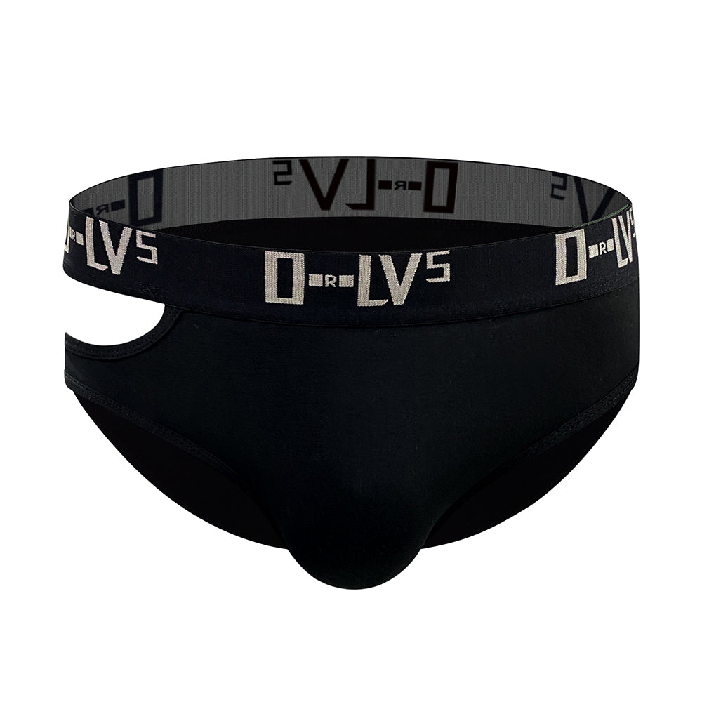 Men's Sexy Side-Cut Cotton Low-Rise Lifting Briefs with Pouch