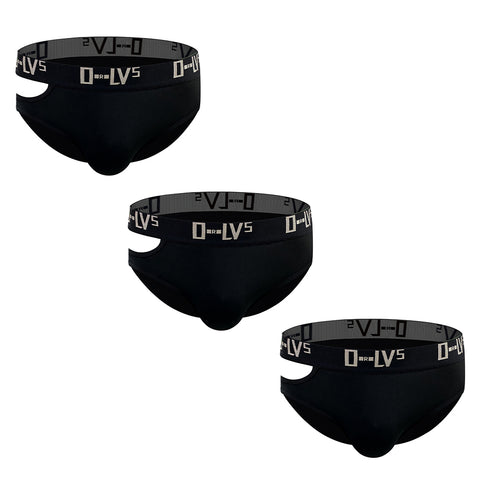 Men's Sexy Side-Cut Cotton Low-Rise Lifting Briefs with Pouch