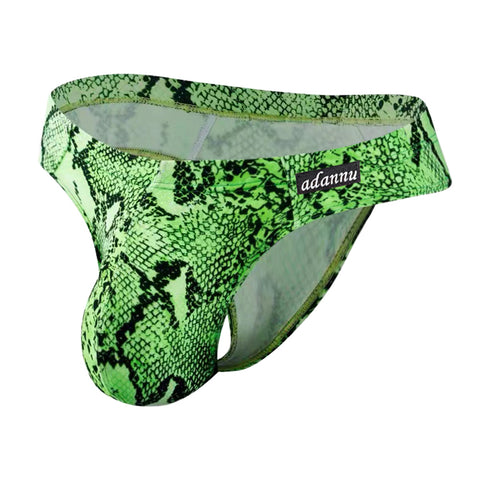 Men's Breathable Nylon Thong Underwear - Sexy Low-Rise U-Pouch T-Back Design with Leopard Print for Comfort & Style