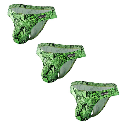 Men's Breathable Nylon Thong Underwear - Sexy Low-Rise U-Pouch T-Back Design with Leopard Print for Comfort & Style