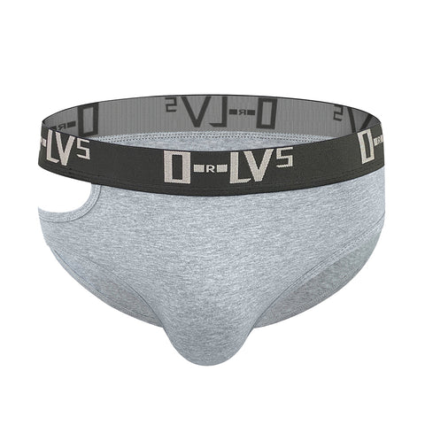 Men's Sexy Side-Cut Cotton Low-Rise Lifting Briefs with Pouch