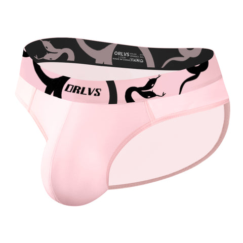 Men's See-Through Mesh Ice Silk Briefs with Support Pouch