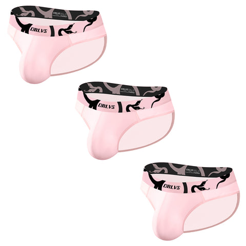 Men's See-Through Mesh Ice Silk Briefs with Support Pouch