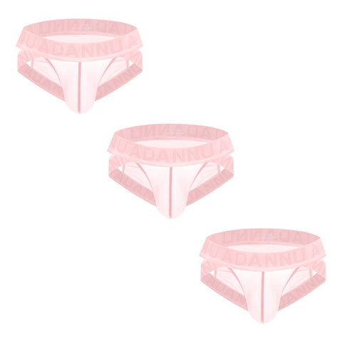 Breathable Mesh Men's Low-Rise Briefs – Transparent Sheer Underwear with Supportive Pouch, Quick-Dry Comfort for Daily Wear