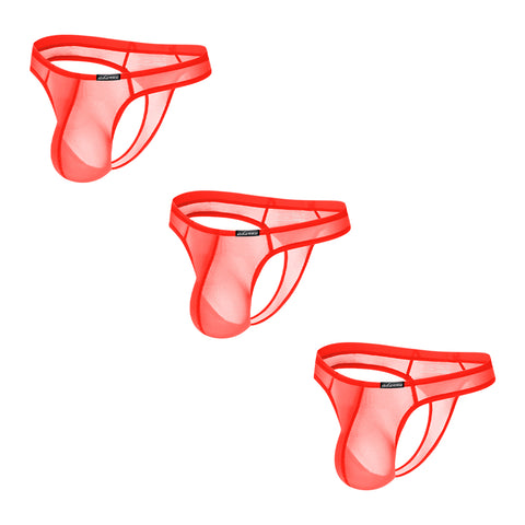 Breathable Sheer Men's Thong Underwear - Low-Rise Comfortable T-Back Panties for Gym, Workout & Active Lifestyle - Soft Stretchable Microfiber Underwear for Men