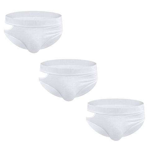 Men's Sexy Side-Cut Cotton Low-Rise Lifting Briefs with Pouch