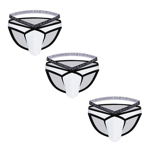 Men's Double Waistband V-Front Modal Underwear with Support Pouch