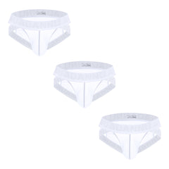 Breathable Mesh Men's Low-Rise Briefs – Transparent Sheer Underwear with Supportive Pouch, Quick-Dry Comfort for Daily Wear