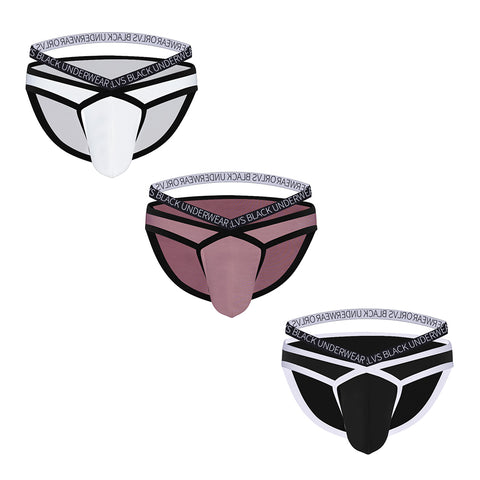 Men's Double Waistband V-Front Modal Underwear with Support Pouch