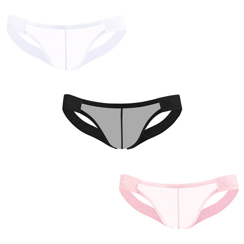 Breathable Sheer See-Through Men's Thong Underwear - Low-Rise Comfortable G-String with Embossed Oriental Pattern, No Need to Remove for Convenience