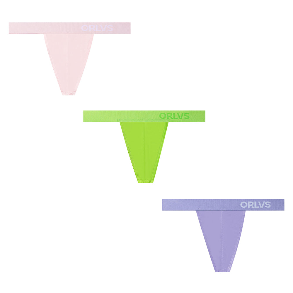 Men's Modal Thong with U-Pouch - Macaron Color Low-Rise No-Slip Underwear
