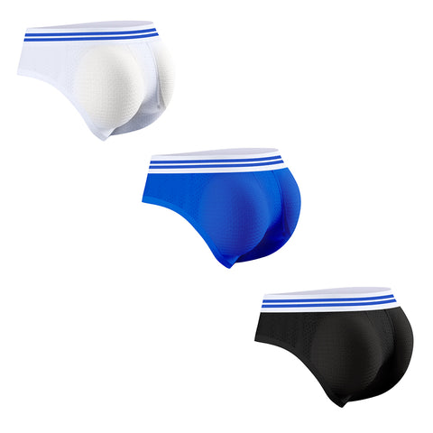 Men's Butt Lifting Mesh Briefs - Removable Push-Up Pads